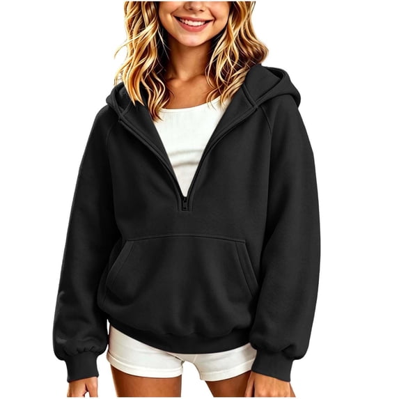 StSilkitty Kids Long Sleeve Hoodies Half Zip Pullover Hooded Sweatshirts with Pockets Lightweight Casual Fashion Clothes