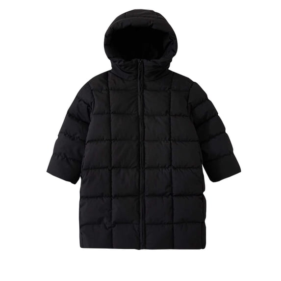 StSilkitty Kids Puffer Jacket Zip up Long Sleeve Tunic Hooded Jacket Coat with Pockets Fall Winter Warm Outerwear