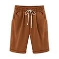 thumbnail image 1 of StSilkitty Knee Length Shorts for Womens High Waist Drawstring Shorts with Pockets Summer Lounge Elastic Shorts, 1 of 3