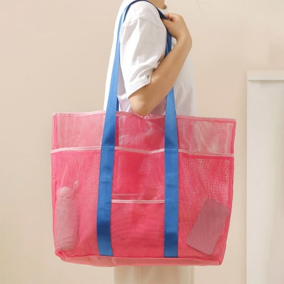 StSilkitty Large Capacity Waterproof Travel Tote Bag with Transparent Compartments for Organized Storage and Easy Cleaning,for Beach and Outdoor Use