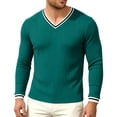thumbnail image 1 of StSilkitty Long Sleeve T-Shirts for Men Textured V Neck Slim T Shirt Lightweight Soft Stretch Pullover Tops, 1 of 6