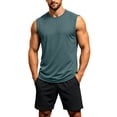 thumbnail image 1 of StSilkitty Men's 2 Piece Outfits Solid Color Sleeveless Crewneck Tank Tops and Shorts Set Summer Gym Running Tracksuits, 1 of 9
