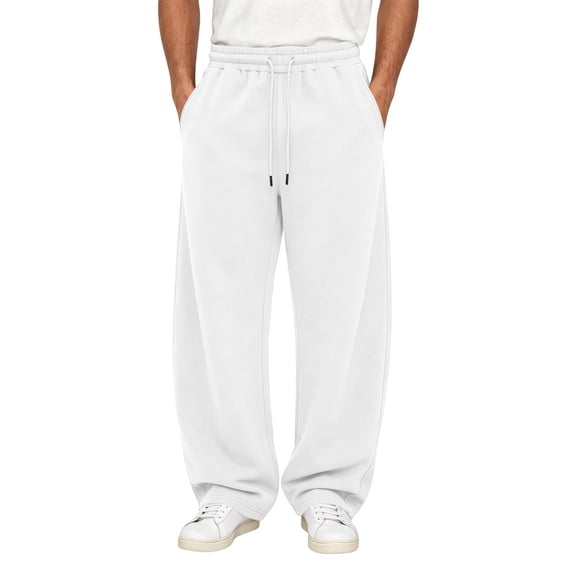 StSilkitty Men's Baggy Sweatpants Athletic Running Sweat Pants with Pockets Lightweight Open Bottom Workout Trousers