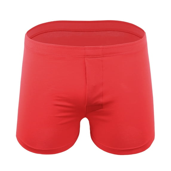 StSilkitty Men's Boxer Briefs Mid Waist Lightweight Breathable Elastic Underwear with Fly Solid Color No Ride-Up Underpants