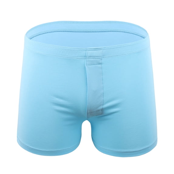 StSilkitty Men's Boxer Briefs Mid Waist Lightweight Breathable Elastic Underwear with Fly Solid Color No Ride-Up Underpants