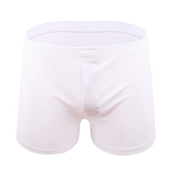 StSilkitty Men's Boxer Briefs Mid Waist Lightweight Breathable Elastic Underwear with Fly Solid Color No Ride-Up Underpants
