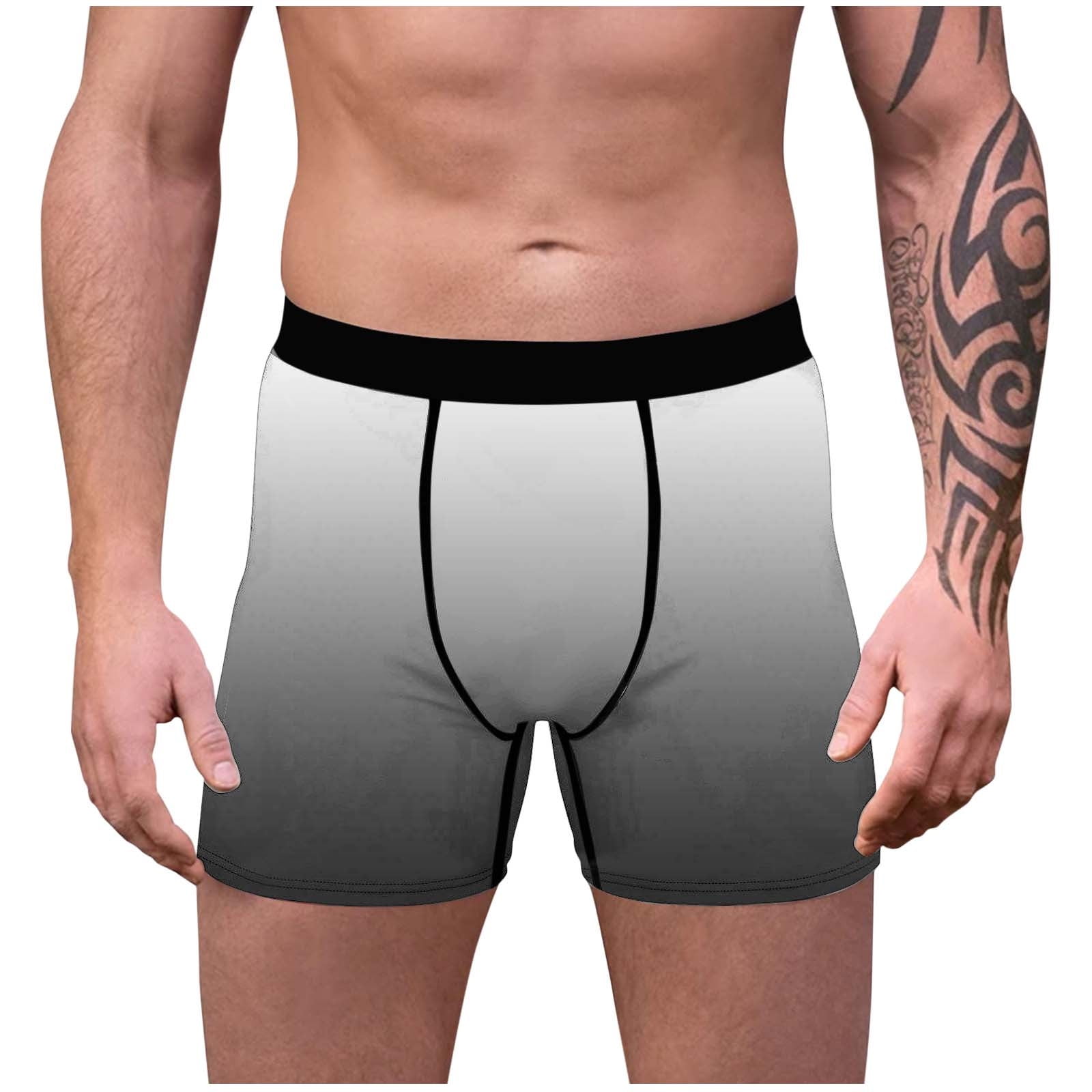 StSilkitty Men's Boxer Briefs Mid Waist Soft Breathable Stretch ...
