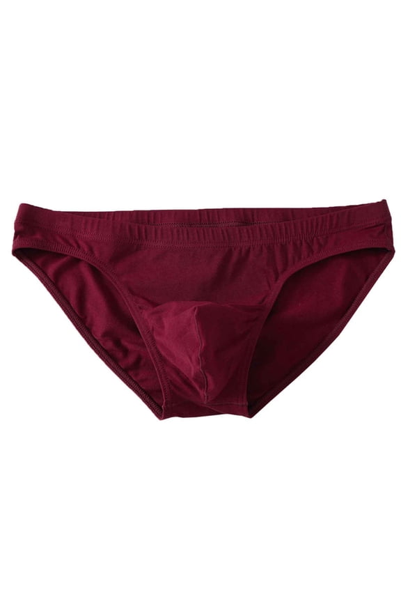 Men's Briefs Cotton Soft Breathable Underwear Low Rise Solid Color Lightweight Comfy Bikini Underpant