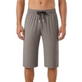 thumbnail image 1 of StSilkitty Men's Capri Pants with Pockets Solid Color Drawstring Elastic Waist Sweatpants Gym Training Cropped Pants, 1 of 8