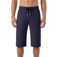 thumbnail image 1 of StSilkitty Men's Capri Pants with Pockets Solid Color Drawstring Elastic Waist Sweatpants Gym Training Cropped Pants, 1 of 8