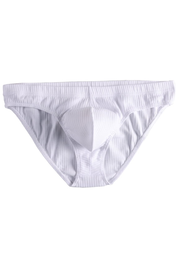 Men's Cotton Briefs Low Rise Soft Breathable Elastic Underwear Solid Color Lightweight Bikini Lightweight