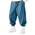 thumbnail image 1 of StSilkitty Men's Lightweight Casual Pants Solid Color Elastic Waist Drawstring Pant with Pockets Soft Comfy Tapered Trousers, 1 of 6