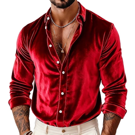 StSilkitty Men's Long Sleeve Shirts Stand Collar Button down Shirts Lightweight Soft Casual Tops Fall Winter Fashion Clothes
