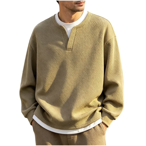 StSilkitty Men's Long Sleeve Sweatshirts 2 in 1 Crewneck Casual Pullover Sweatshirts Lightweight Loose Comfy Tops