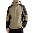 thumbnail image 1 of StSilkitty Men's Rain Jacket Color Block Long Sleeve Full Zip Windbreaker Waterproof Hooded Raincoat with Pockets, 1 of 9