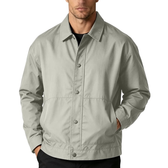 StSilkitty Men's Shirt Jacket Long Sleeve Collared Button down Shacket with Pockets Lightweight Casual Shirts