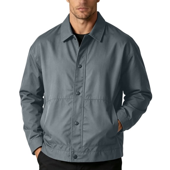 StSilkitty Men's Shirt Jacket Long Sleeve Collared Button down Shacket with Pockets Lightweight Casual Shirts