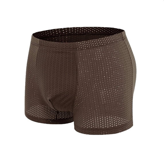 StSilkitty Men's Stretch Boxer Briefs Mid Waist Mesh Soft Breathable Underwear Lightweight Underpants