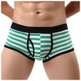 thumbnail image 1 of StSilkitty Men's Striped Boxer Briefs Low Rise Soft Breathable Stretch Underwear No Riding Up Underpants, 1 of 5