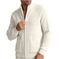 thumbnail image 1 of StSilkitty Men's Zip up Jacket Long Sleeve Stand Collar Knitted Cardigan Sweater with Pocket Lightweight Fashion Coat, 1 of 9
