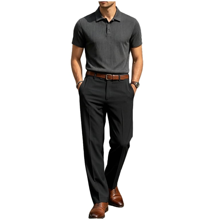 golf shirt with dress pants Proper Cloth Men's Sienna Performance Polo Custom soft feel.Made from a premium blend of 67% polyester Donald Ross MITCHEL-CLUB AND BALL