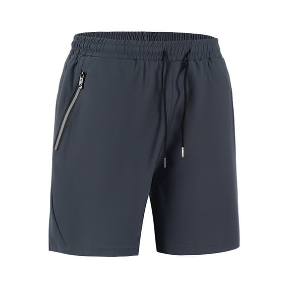StSilkitty Mens Athletic Running Shorts Solid Color Elastic Waist Drawstring Workout Shorts with Zip Pocket