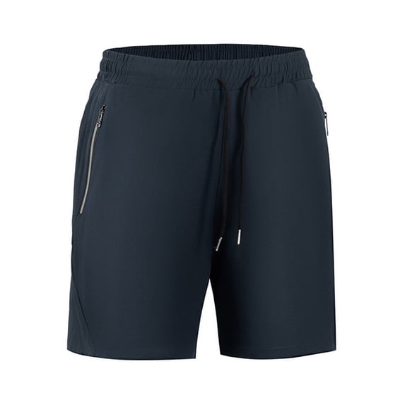StSilkitty Mens Athletic Running Shorts Solid Color Elastic Waist Drawstring Workout Shorts with Zip Pocket