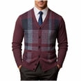 thumbnail image 1 of StSilkitty Mens Cardigan Sweater Plaid Long Sleeve V Neck Button down Cardigans Jacket Sweaters with Pockets, 1 of 8