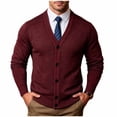thumbnail image 1 of StSilkitty Mens Cardigan Sweater Solid Color Long Sleeve V Neck Button down Cardigans Jacket Sweaters with Pockets, 1 of 9