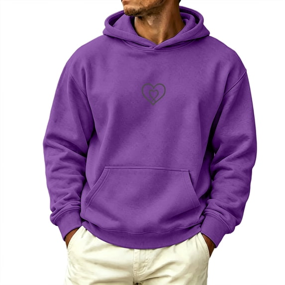 StSilkitty Mens Casual Hoodies Printed Solid Color Long Sleeve Hooded T-Shirts with Pocket Lightweight Comfy Sweatshirt