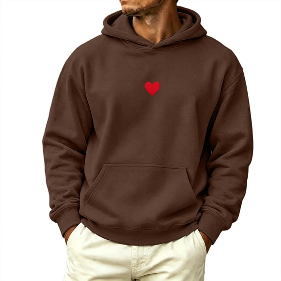 StSilkitty Mens Casual Hoodies Printed Solid Color Long Sleeve Hooded T-Shirts with Pocket Lightweight Comfy Sweatshirt