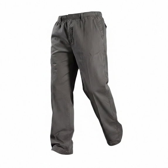 StSilkitty Mens Casual Pants Solid Color Elastic Waist Loose Pants Lightweight Comfy Soft Trousers with Pockets