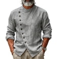 thumbnail image 1 of StSilkitty Mens Casual Shirts Solid Color Long Sleeve Side Bottons T Shirt Lightweight Soft Fashion Comfy Tops, 1 of 5