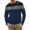 thumbnail image 1 of StSilkitty Mens Casual T-Shirts Color Block Long Sleeve Crewneck Tee Shirt Lightweight Soft Comfy Breathable Tops, 1 of 5