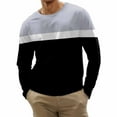 thumbnail image 1 of StSilkitty Mens Casual T-Shirts Color Block Long Sleeve Crewneck Tee Shirt Lightweight Soft Comfy Breathable Tops, 1 of 5