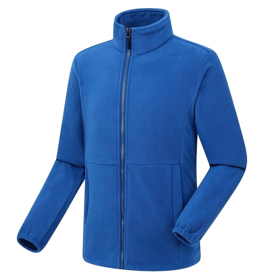 StSilkitty Mens Fleece Jacket Full Zip Solid Color Long Sleeve Warm Outerwear Jackets Winter Windbreaker Coat with Pocket