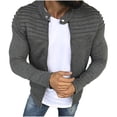 thumbnail image 1 of StSilkitty Mens Full Zip Cardigan Solid Color Long Sleeve Pleated Sweater Jacket Fall Winter Casual Fashion Sweaters Coat, 1 of 5