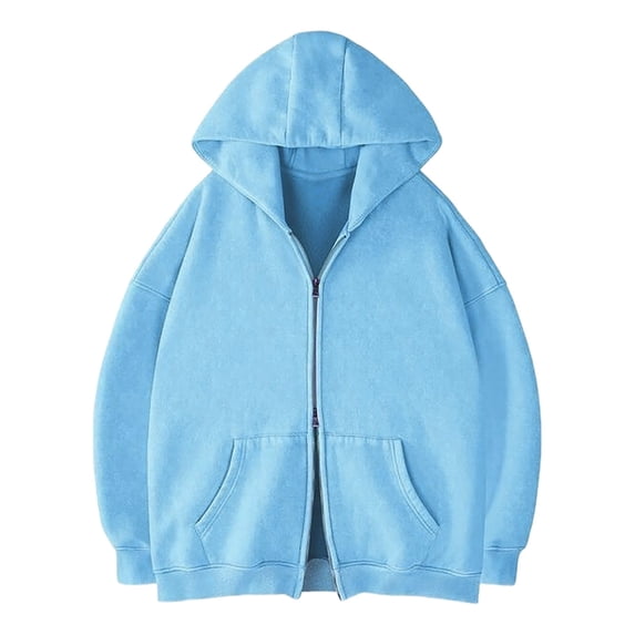 StSilkitty Mens Hooded Sweatshirt Long Sleeve Full Zip Hoodies with Pockets Fall Winter Solid Color Pullover Tops