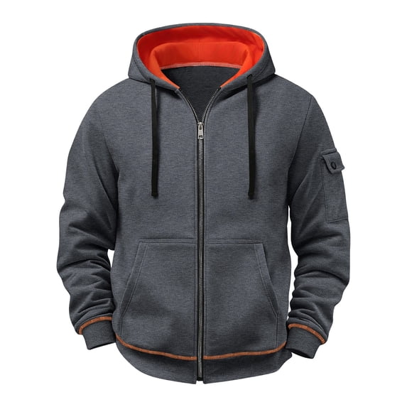 StSilkitty Mens Hoodies Full Zip Long Sleeve Hooded Sweatshirt with Pockets Fall Winter Loose Pullover Sweatshirts