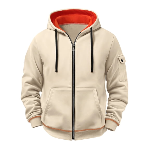 StSilkitty Mens Hoodies Full Zip Long Sleeve Hooded Sweatshirt with Pockets Fall Winter Loose Pullover Sweatshirts