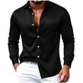thumbnail image 1 of StSilkitty Mens Long Sleeve Shirts Satin Collared Button down Shirt with Pocket Solid Color Lightweight Casual Tops, 1 of 5