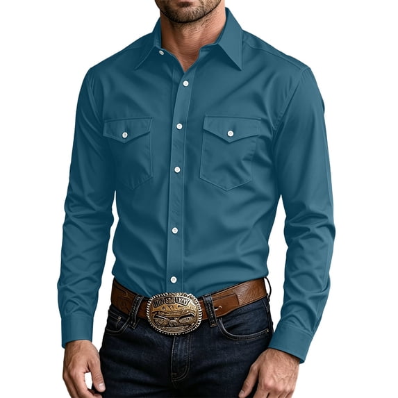 StSilkitty Mens Long Sleeve Shirts Solid Color Button down Collared Shirt with Pocket Lightweight Soft Casual Tops
