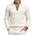 thumbnail image 1 of StSilkitty Mens Long Sleeve Sweatshirts Textured Crew Neck Button Sweatshirt Lightweight Fashion Pullover Shirts, 1 of 9