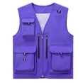 thumbnail image 1 of StSilkitty Mens Sleeveless Vest Solid Color Quick Dry V Neck Zip up Cargo Waistcoat with Multi Pockets Outdoor Hiking Vest, 1 of 5