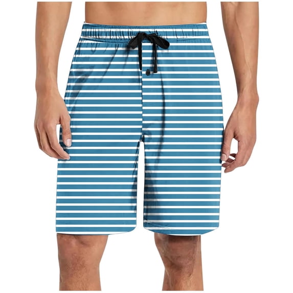 StSilkitty Mens Striped Pajama Shorts Summer Casual Drawstring Sleepwear Shorts Soft Breathable Pj Shorts