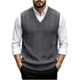 thumbnail image 1 of StSilkitty Mens Sweater Vest Sleeveless V Neck Cable Knit Sweater Vests Fall Winter Lightweight Casual Pullover Tops, 1 of 6