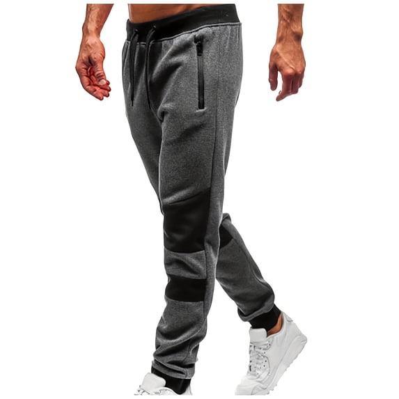 StSilkitty Mens Sweatpants Color Block Elastic Waist Drawstring Jogger Pants with Pockets Running Athletic Trousers