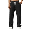 thumbnail image 1 of StSilkitty Mens Sweatpants Lightweight Elastic Waist Drawstring Sweat Pants Straight Leg Running Athletic Trousers with Pockets, 1 of 5