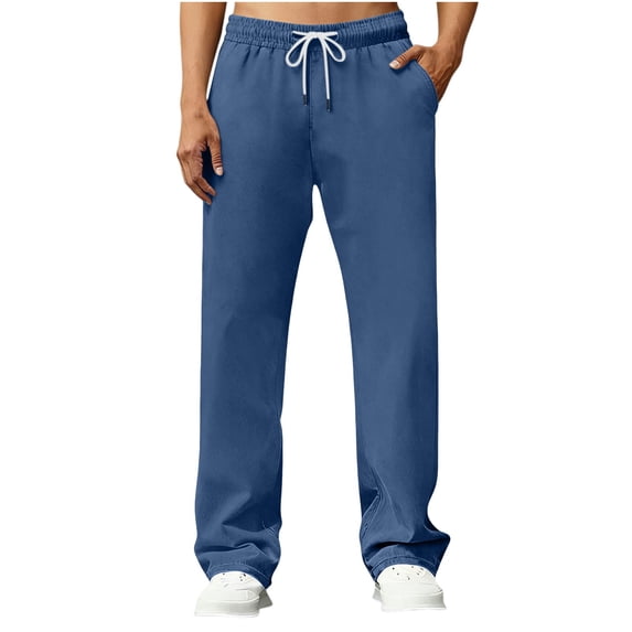 StSilkitty Mens Sweatpants Lightweight Elastic Waist Drawstring Sweat Pants Straight Leg Running Athletic Trousers with Pockets