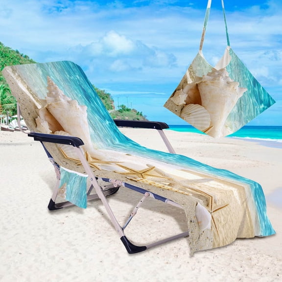 StSilkitty Microfiber Beach Chair Cover with Side Pockets,Non Absorbent Lounge Chair Towel,Portable Beach Bag for Swimming Pool,Sunbathing Relaxation